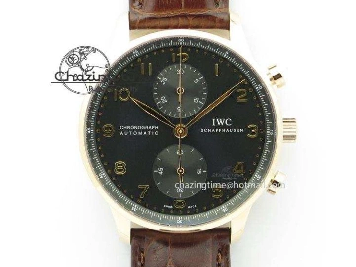 MIROTIME 0415 Portuguese IW3714 Diam ZF V2 1:1 Best Edition Black Dial On Black Leather Strap A79350 (Slim Movement) Lightweight 7245